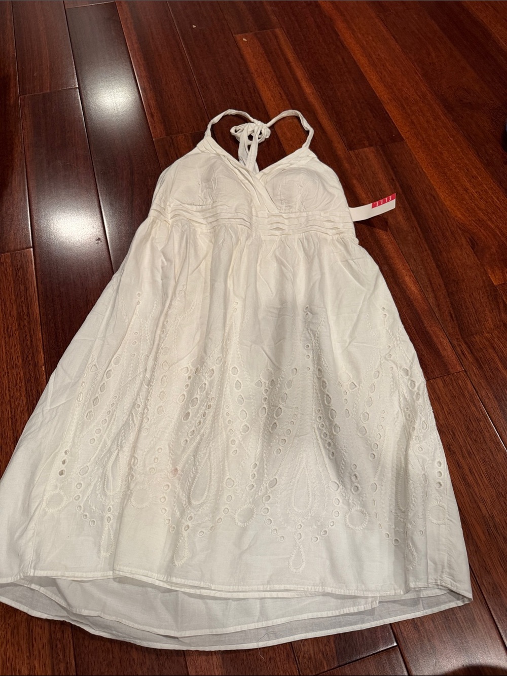 *NWT White Eyelet Halter Sundress